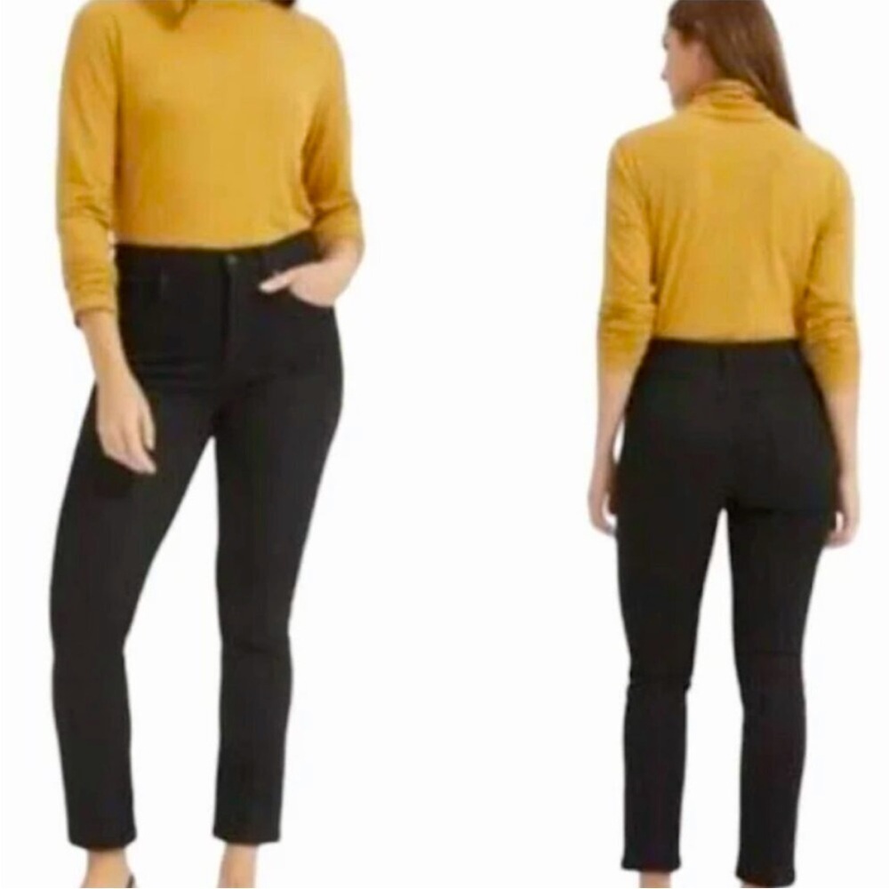 Everlane High Rise Slim Straight Black Jeans, Size 26